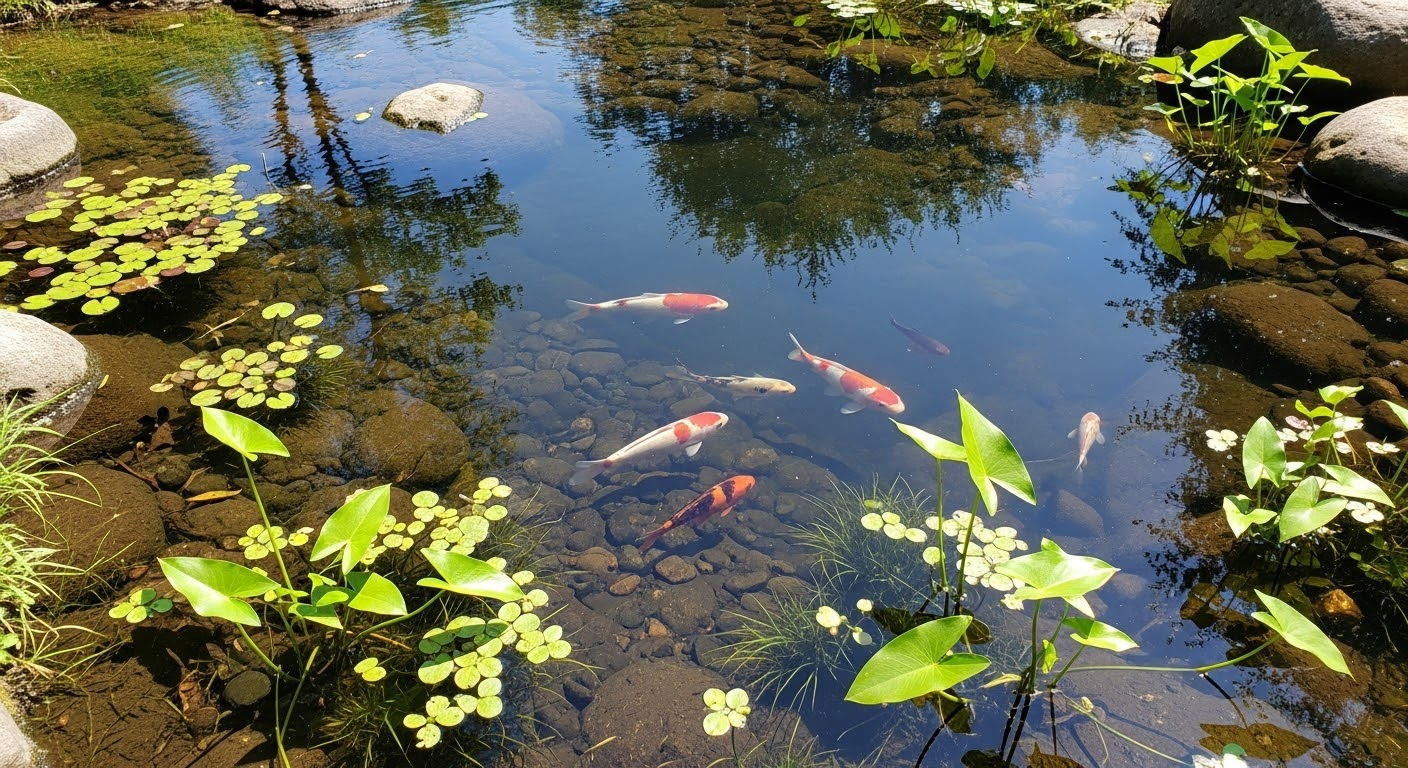 Serene Koi Pond AI Art